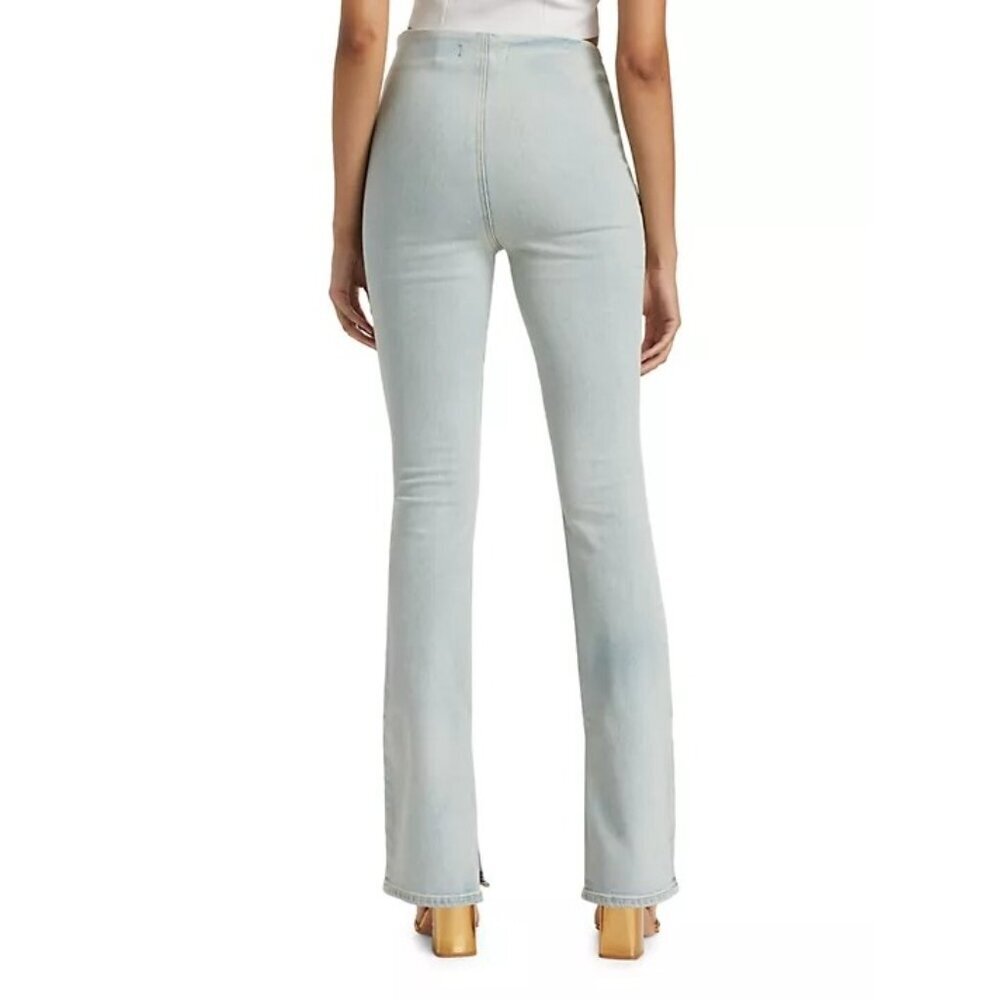 NWT EB Denim Split Hem Denim Fitted Flare Jeggings Jeans Size XS - Picture 3 of 7